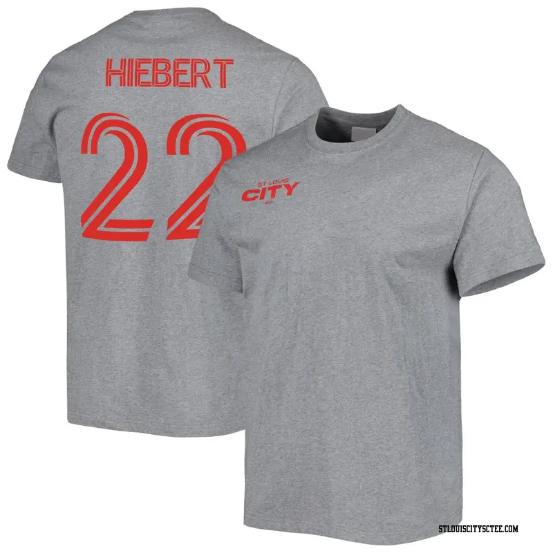 Youth St. Louis City SC ＃22 Kyle Hiebert Gray Name & Number City T-Shirt