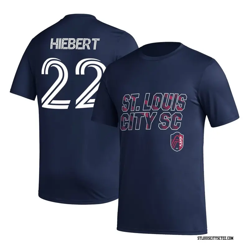 Youth St. Louis City SC ＃22 Kyle Hiebert Navy Name & Number Hook T-Shirt