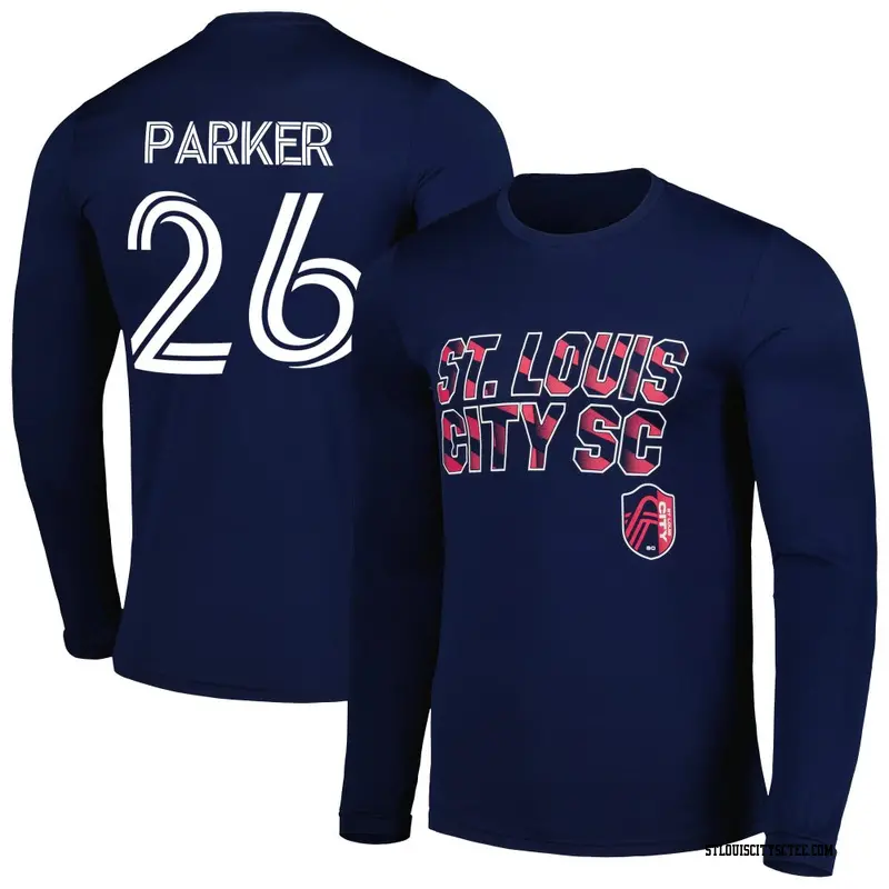 Youth St. Louis City SC ＃26 Tim Parker Navy Name & Number Hook Long Sleeve T-Shirt
